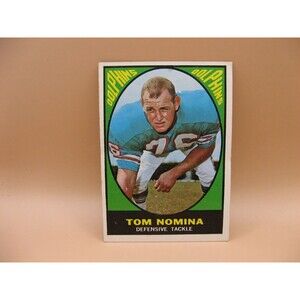 1967 Topps Football Card #86 Tom Nomina Miami Dolphins Miami Of Ohio